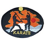 Karate with Silhouettes Emblem -black/orange