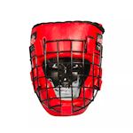 Ronin Leather Head Protector with Grill - Red