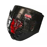 Ronin Leather Head Protector with Grill - Black